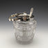 British antique cut glass jam pot silver plate lid with spoon